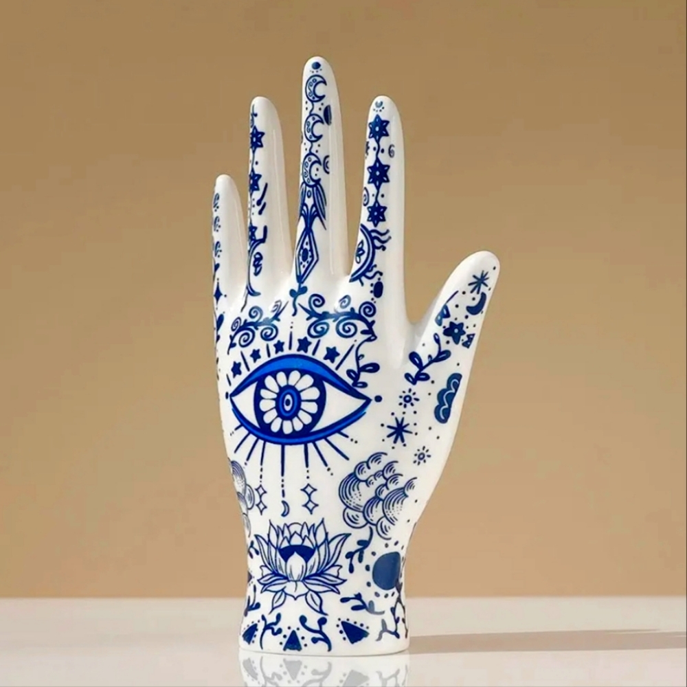 Beautiful Ceramic Evil Eye Hand Decor NWT - Picture 1 of 2
